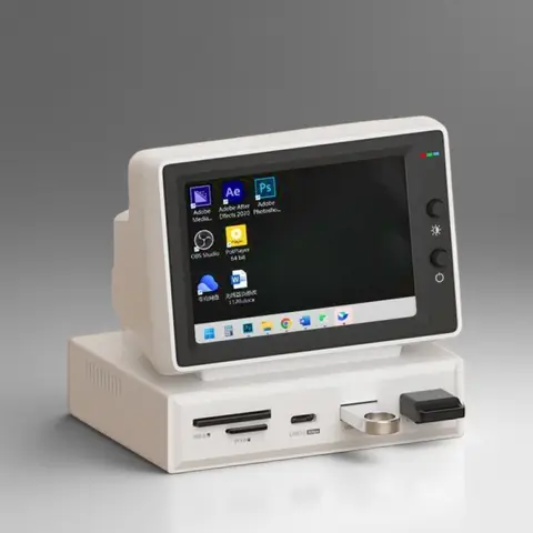 Hagibis 3.5inch IPS Mini Screen AIDA64 Mini PC CPU RAM HDD Data Monitor Display Sub Screen with USB C Hub for Laptop PC MacBook