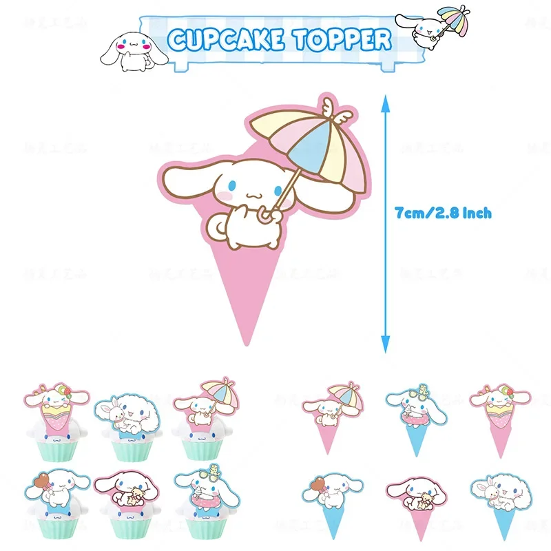 Sanrio Cinnamoroll Theme Party Supplies DIY Balloon Birthday Banner Latex Balloon Decoration Cake Supplies Invitation Cards