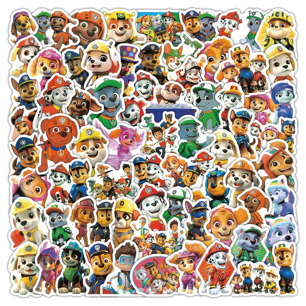 80PCS Adesivos de Desenhos Animados Patrulha Canina Fofos para DIY, Malas, Laptops, Celulares, Geladeiras, Decalques Kawaii para Presentes de Festa de Aniversário