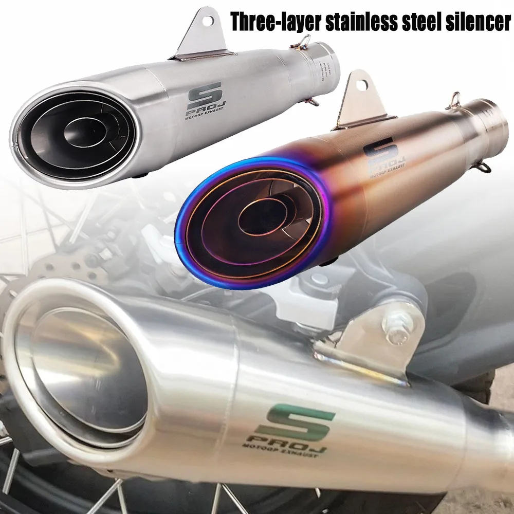 51mm Universal Modified SC Motorcycle Exhaust Pipe with Muffler for Yamaha R6