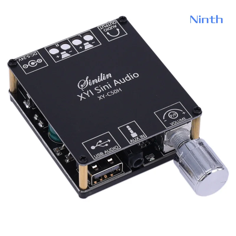 2*50W Bluetooth 5.0 Power Amplifier Class D Audio 10W~200W HiFi Stereo Wireless Music Player Mini USB Sound Card App Digital AMP