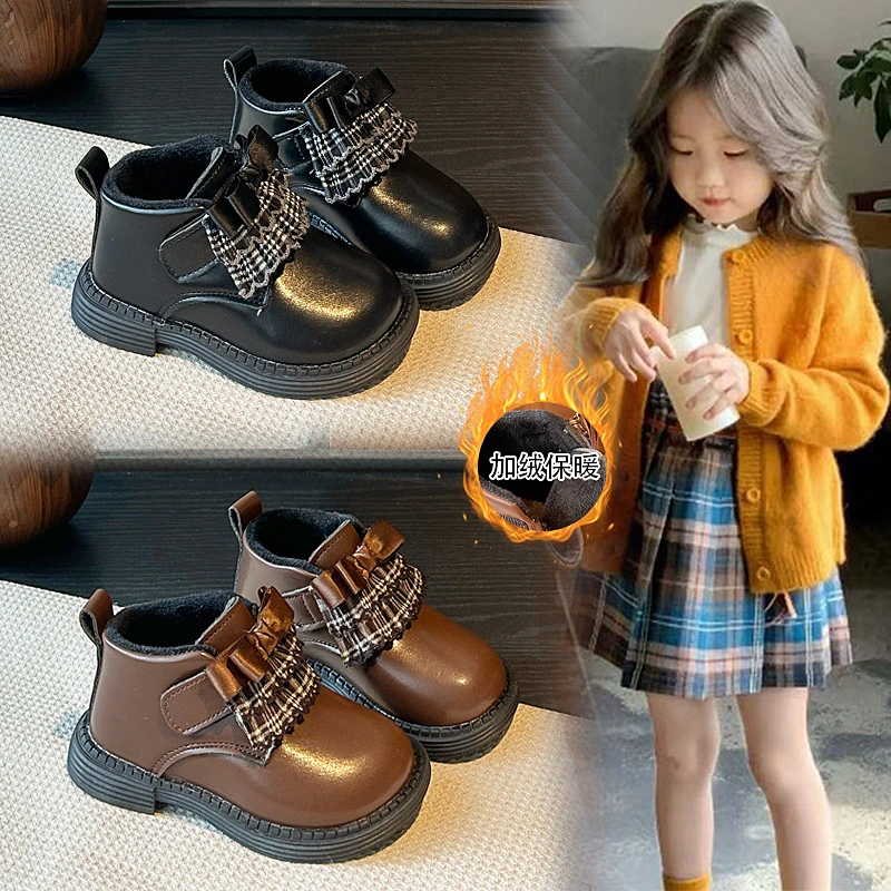 

2025 NEW High Quality Soft and Comfortable Children Girls Leather Boot Anti Slip Kids Casual Boot Casual Leather Boot