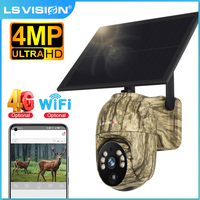 LS VISION 4MP WIFI/ 4G SIM Solar Security Cameras Wireless Outdoor 2K Night Vision Animal Tracking 360° PTZ IP66 Wildlife Camera