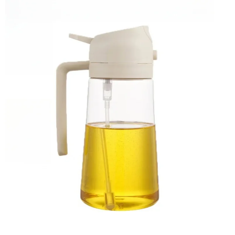 ​ ​ Engrasador de vidrio para el hogar, cocina, diseño a prueba de fugas, pulverizador atomizador, tanque de aceite de gran capacidad, utensilios de cocina esenciales