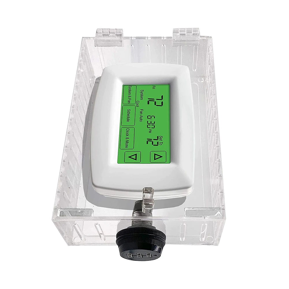 

Key Lock Thermostat Protective Cover Sturdy ABS Construction Prevents Unauthorized Access Applicable in Various Settings
