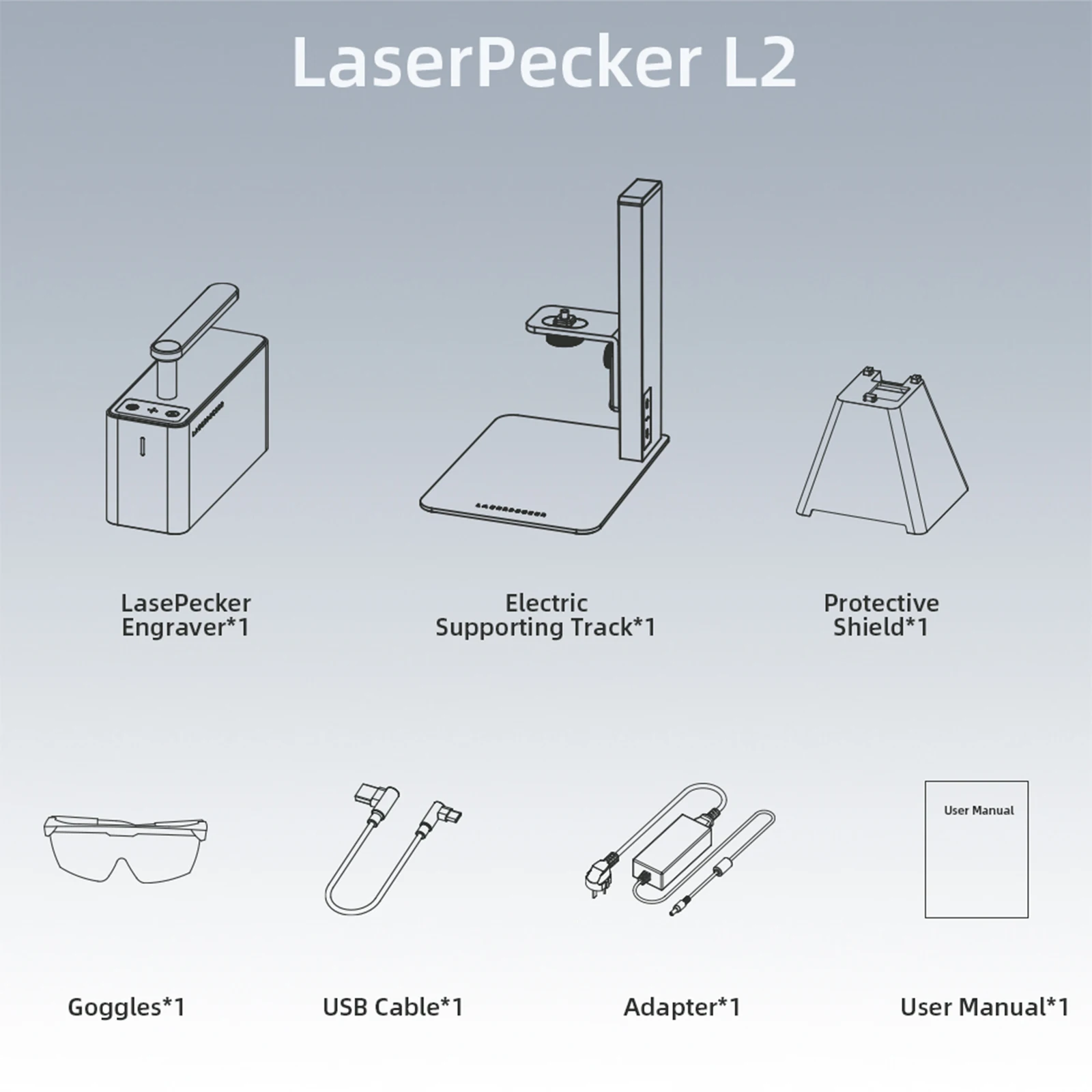 60W 36000mm/min LaserPecker L2 Higher Accuracy DIY Laser Cutter Engraver Machine Compact Industrial Laser Engraver Cut Under 5mm