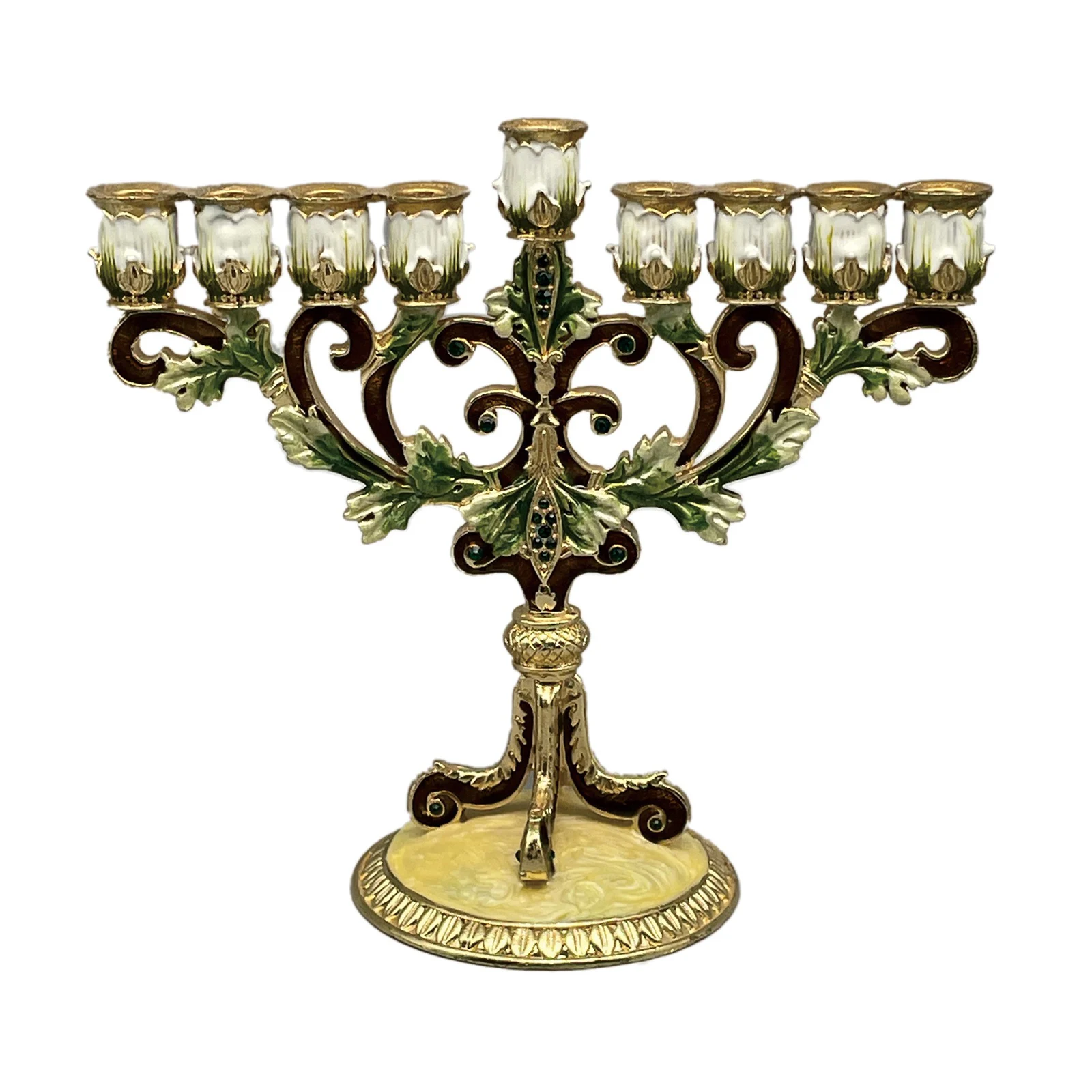 

Artistic Metal Candle Holder for Hanukkah Menorah Candlestick Candelabrum Candle Stand for Christmas Party Wedding Home Decor