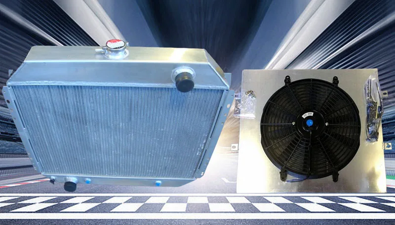 For 1968-1979 Ford F100 F150 F250 F350 Bronco V8 3 Row Radiator+Shroud Fan