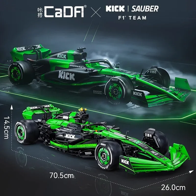 Sauber F1 Team C44 Formula-1 Racing Car Building Blocks Set - Number 24 Sports Car City Model Kit Kick Car Bricks Toy Gift