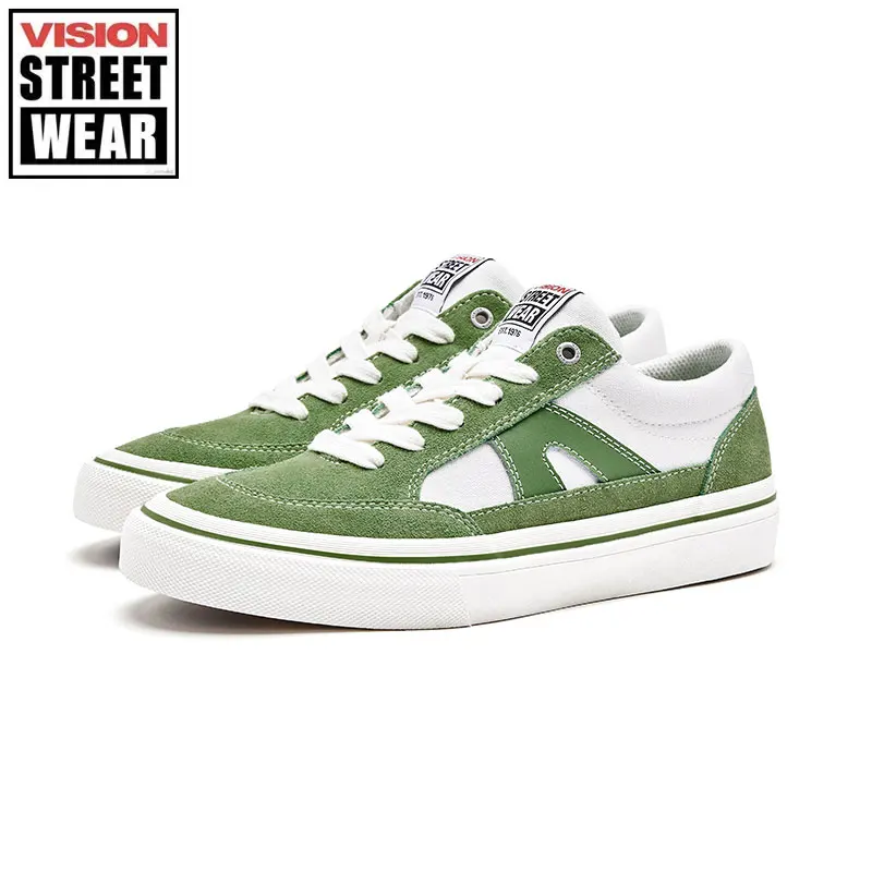 Vision street wear sapatos de lona de camurça para homens e mulheres, sapatos de skate low-top, sapatos casuais, calçados esportivos de rua