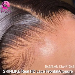 Eva 13x6 Lace Frontal Only Straight 5x5 6x6 7x7 Closures Only Body Wave Pre Plucked 100% Swiss HD Lace Frontal 13x4 Human Hair