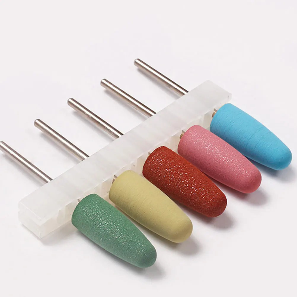 

5Pcs Rubber Grinding Heads Manicure Drill Bits Professional Nail Sanding Polishing Bit Set for Gel Acrylic Nail Art Supplies