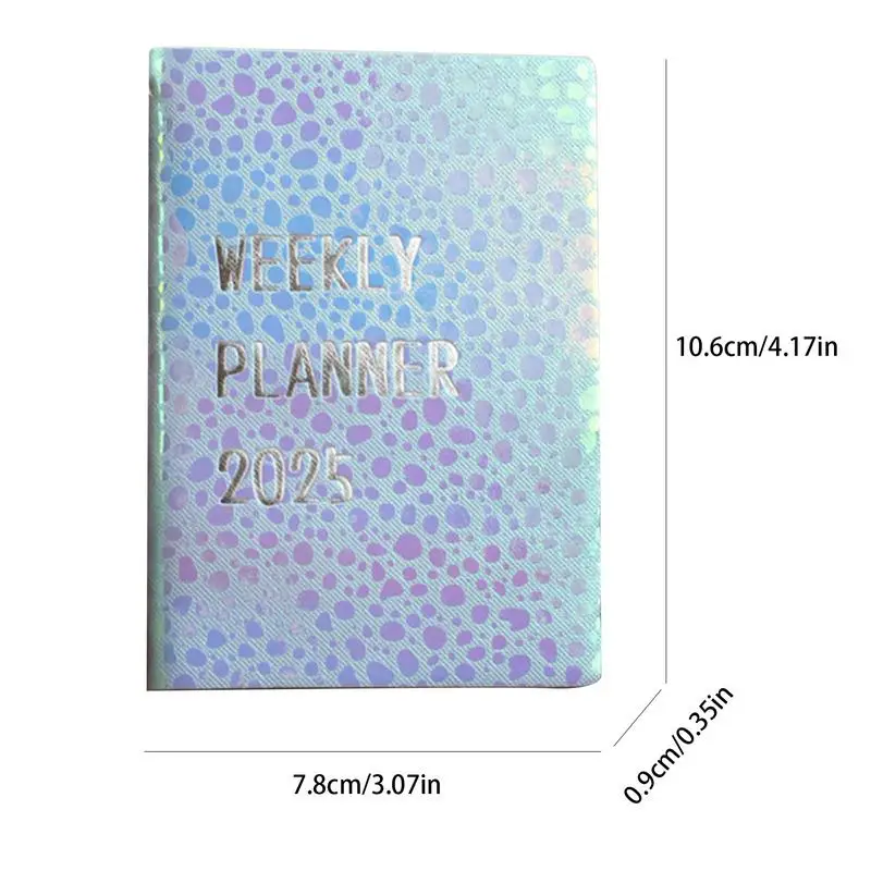 Weekly And Monthly Planner Small A7 2025 Agenda Plan Book Pocket Daily Planner Weekly/Monthly Planning Calendar Day Designer