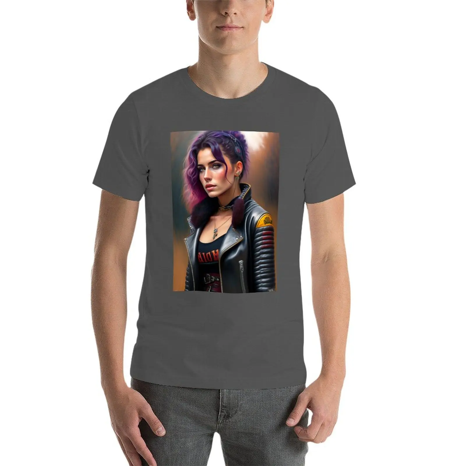 القوطية مثير أنيمي فتاة Stablediffusion Ai الفن الخيال لطيف Steampunk فتاة Midjourney أنيمي شخصيات Cyberpunk مانغا كا تي شيرت #4