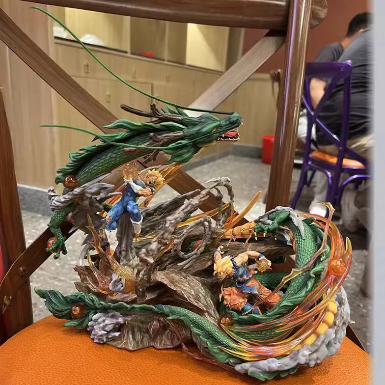 โมเดลซุปเปอร์ไซย่า ซุนโกคู VS เบจิต้า โยนเซย์ ขนาด 38 ซม. ดราก้อนบอล ดราก้อนเอฟเฟกต์พิเศษ อุปกรณ์ต่อพ่วงเกม ของตกแต่งโต๊ะทำงาน ของขวัญ ของเล่น