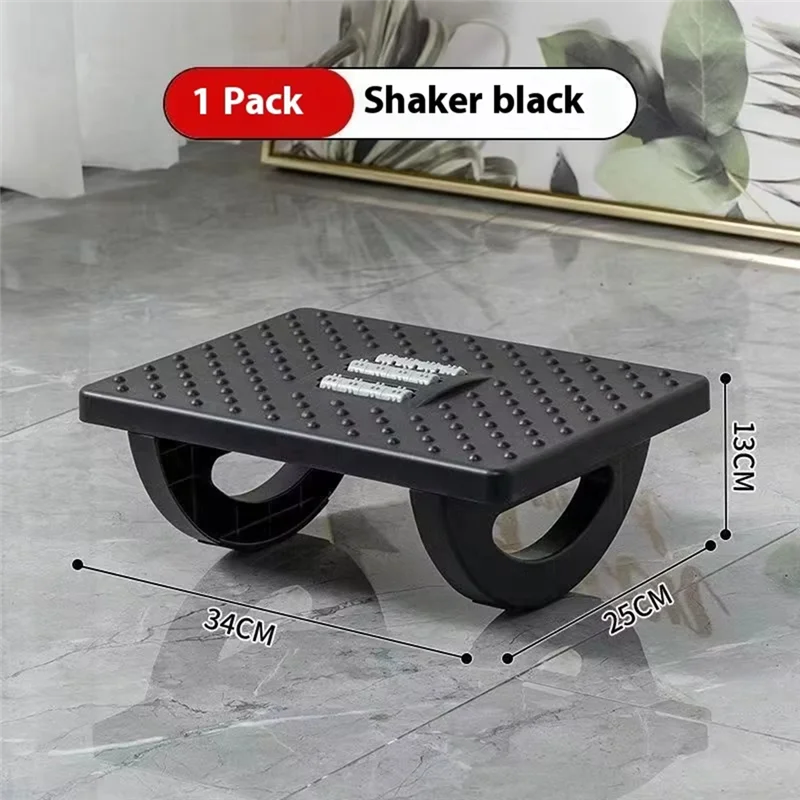 ABGE-Ergonomic Foot Stool With Massage Rollers Portable Footrest Foot Support Rest For Home Office Work