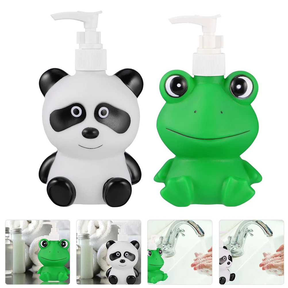 

2 Pcs Cartoon Lotion Packaging Sub Bottle Press Travel Shampoo Bottles Storage Holder Hand Empty