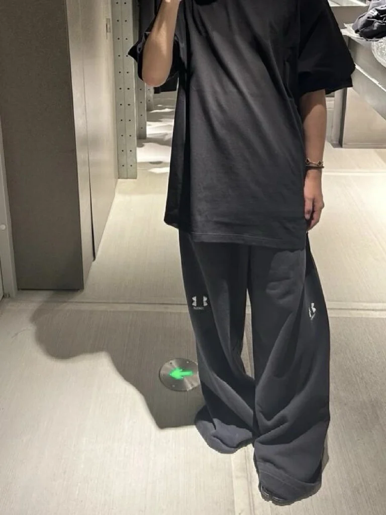 بنطلون طويل كلاسيكي من القطن الثقيل مع شعار مطرز، سروال رياضي طويل للراحة، بنطلون أنيق للشارع