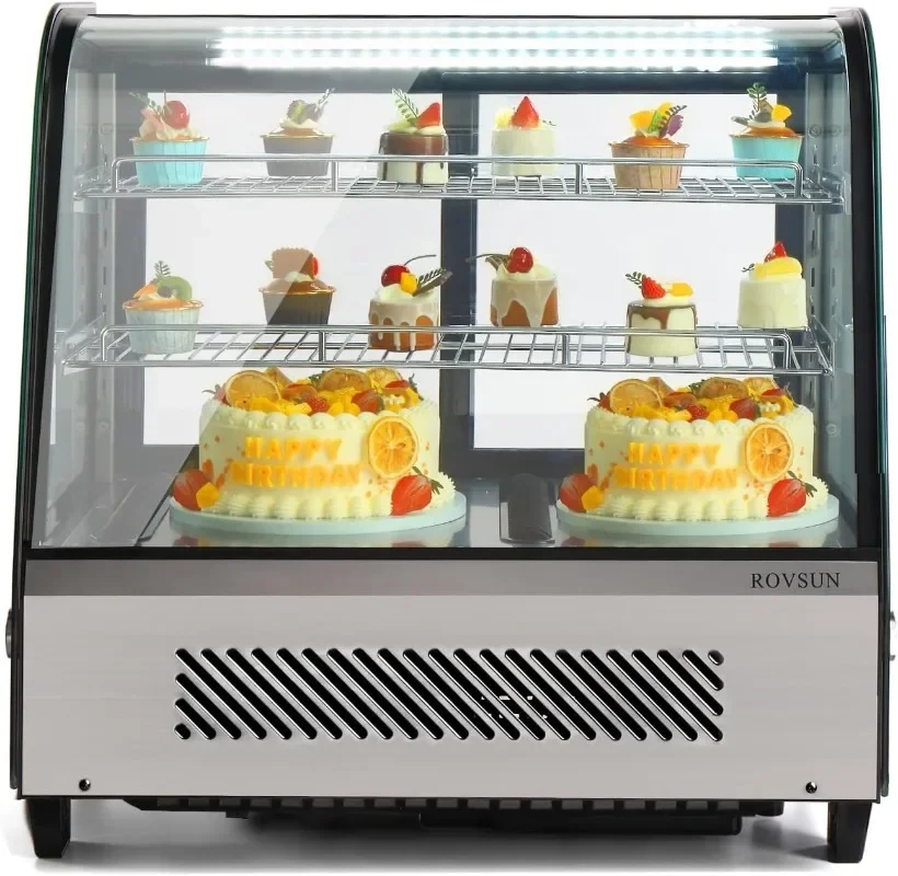 

3.7 Cu.Ft Refrigerated Display Case Commercial Countertop Refrigerator ETL NSF Certified, Display Refrigerator w/LED Automatic