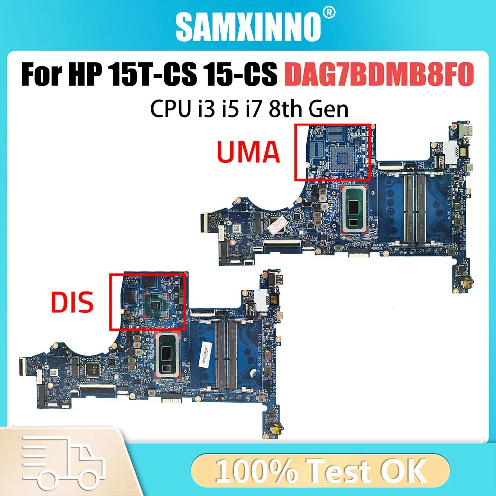 

Notebook Mainboard For HP Pavilion 15T-CS 15-CS L34174-001 L34173-601 DAG7BDMB8F0 Laptop Motherboard CPU I3 I5 I7 8th Gen