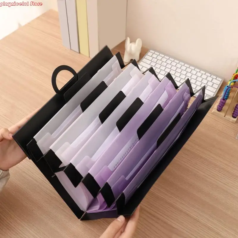 E8BA 6 Pocket Expanding Folder Letter Size Document Bag Wall Hanging File Organizers