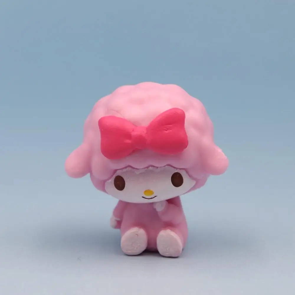 My Melody Sweet Sheep Sanrio Cute Doll Pink Set of 6 Diy Accessories Phone Case Cake Diy Handmade Pvc Material 3Cm Anime Figure
