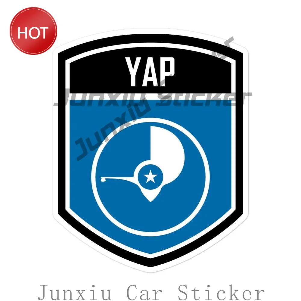 Yap State Flag Emblem Car Sticker Waterproof Vinyl Decal For Car Rear Window And Motorcycle Body Travel Souvenir