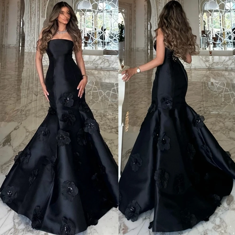 تخصيص مزاجه الساتان حورية البحر مساء اللباس الزهور الحساسة فساتين حفلة موسيقية بسيطة حمالة فساتين المناسبات الخاصة