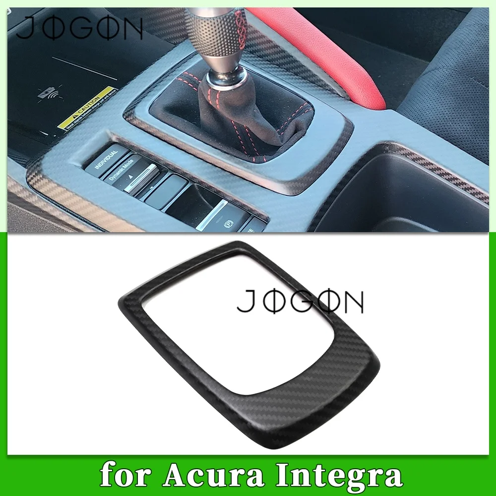 MT Carbon Fiber Car Interior Center Gear Box Panel Cover Trim Accessories For Acura Integra A-Spec Type S 2022 2023 2024 2025