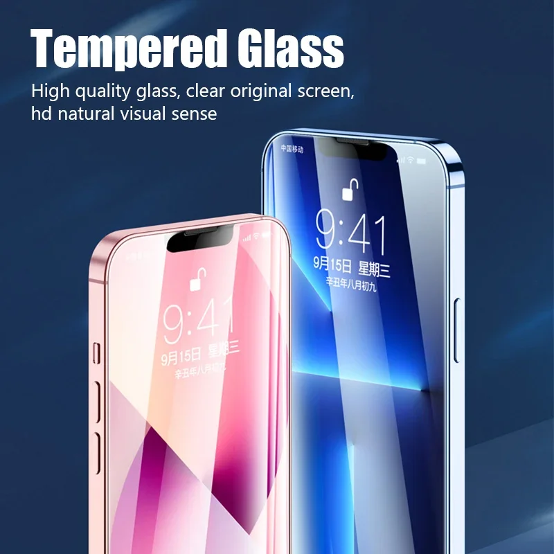 2PCS Tempered Glass Screen Protector for iPhone 16 15 14 13 12 11 Pro Max Mini Plus 7 8 X XR XS Max SE2020 2022 Clear Film Cover image 3