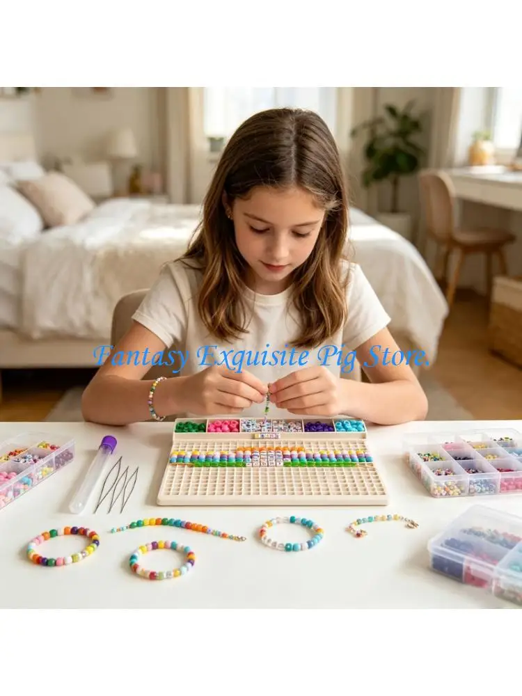 Partitioned Bead Tray with Design for Bracelet Craft Planning