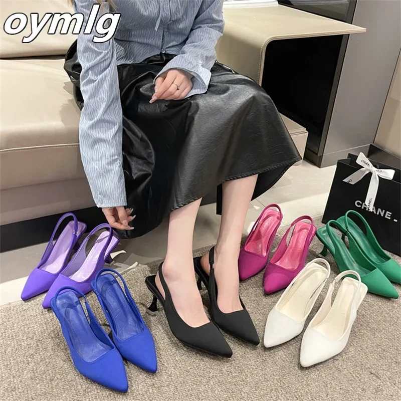 

2023 Summer New High Heel Multi Color Pointed Thin Heel Cutout Personalized Single Shoe