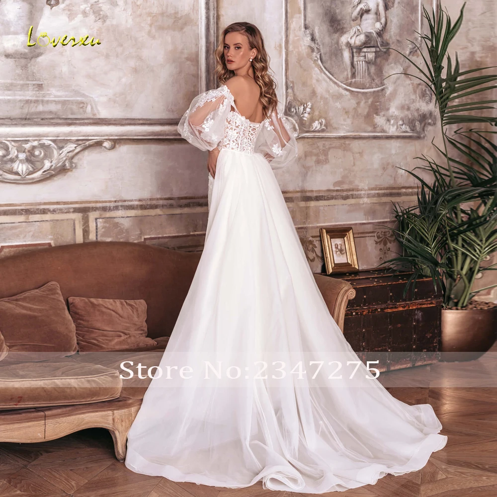 Loverxu Mermaid Wedding Dresses Sweetheart Off The Shoulder Vestido De Novia Appliques Detachable Train Custom Made Bridal Gown