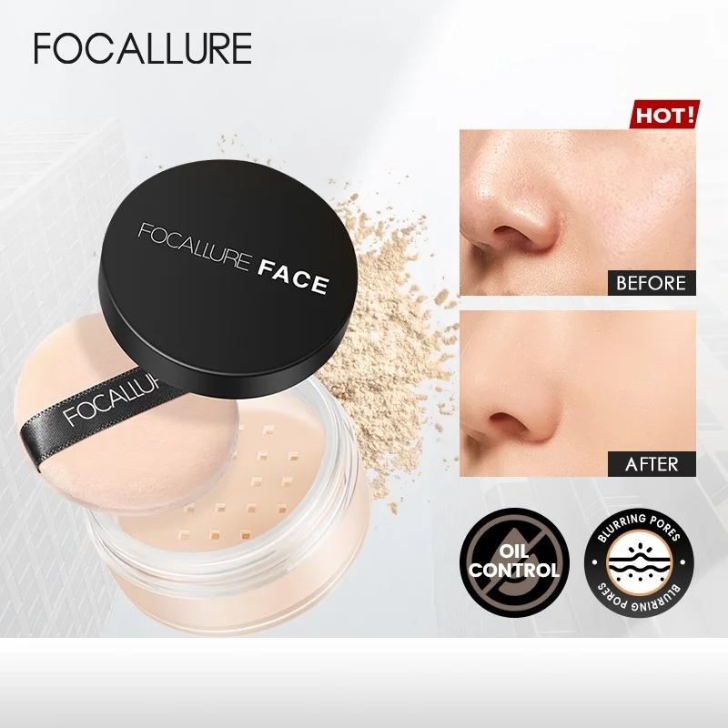 

FOCALLURE 9 Colors Matte Loose Powder Face Long Lasting Whitening Skin Brightening Finishing Makeup Setting Powder Cosmetics