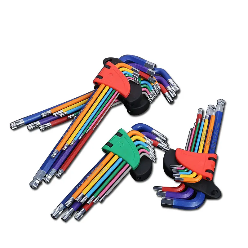 Bicycle Hex Key Set Colorful Hexagon Spanner Hexagon Spanner Universal Wrench Ball End Torx Star Key Multitool L Type Hand Tools