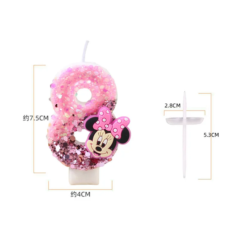 جديد ديزني أنيمي ميني ماوس شمعة رقمية Kawaii الوردي ميني ماوس الأطفال تحت عنوان شموع الحفلات الوردي فتاة هدايا الحفلات #4