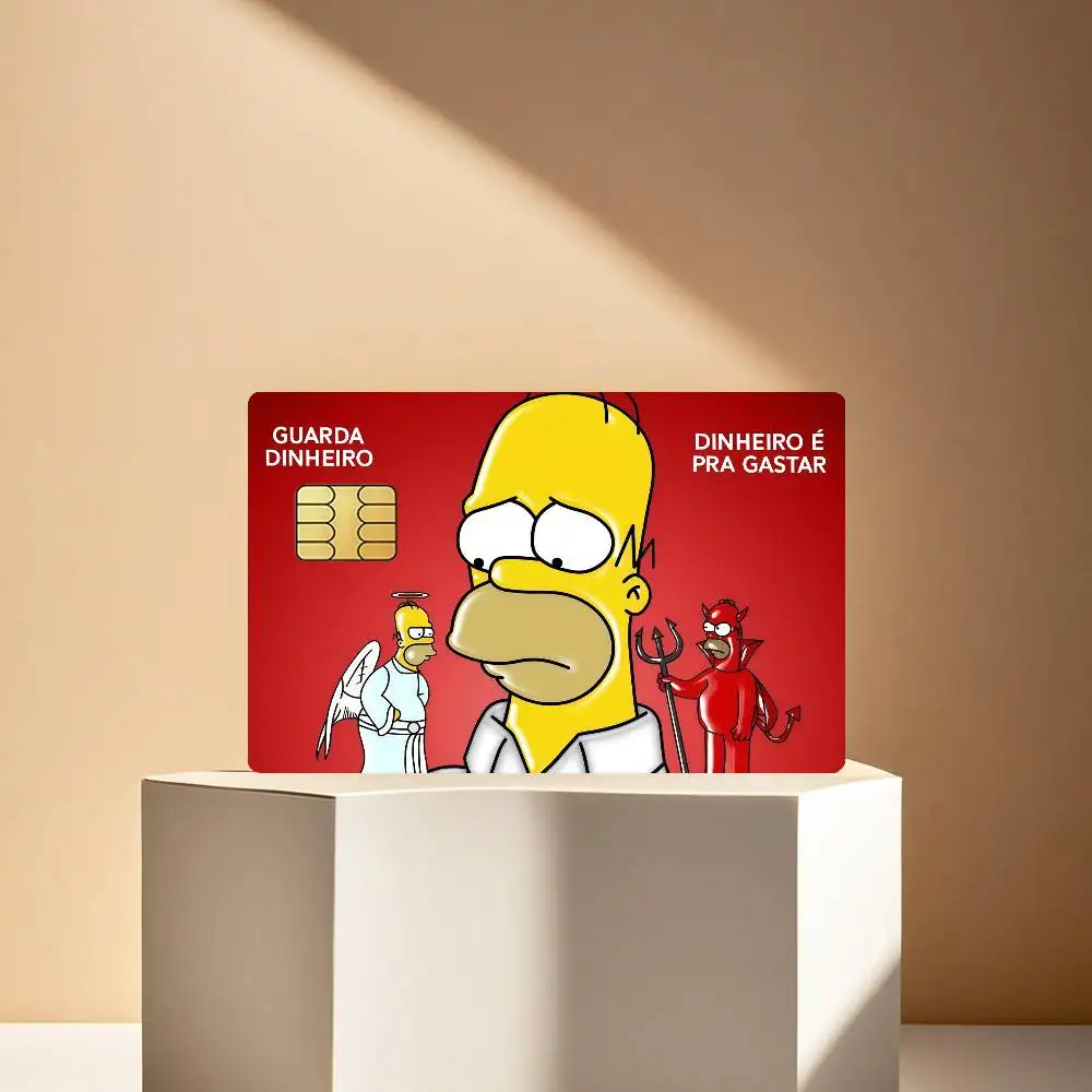 Cartoon-Kreditkarten-Schutzfolie 4 Stück Aufkleber für Busfahrkarten Vorderseitige Dekoration Bank-Debitkarten Wasserdicht T-The S-Simpsons – Detail 4