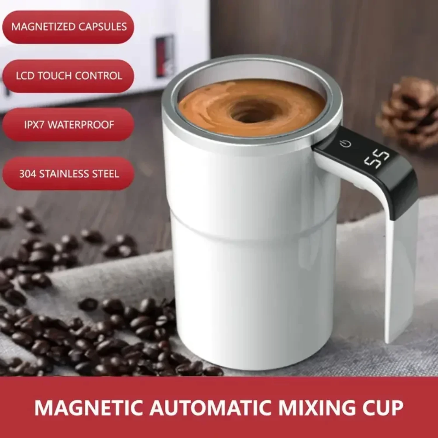 380ML Mini caffè Self Mixing Mug IP67 impermeabile cibo sicuro tazza da caffè USB ricaricabile tazza automatica per il tè