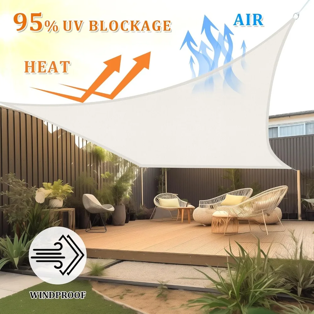 Shade&Beyond 8x9ft Rectangle Sun Shade Sail, UV Block Breathable Canopy for Patio Garden Deck