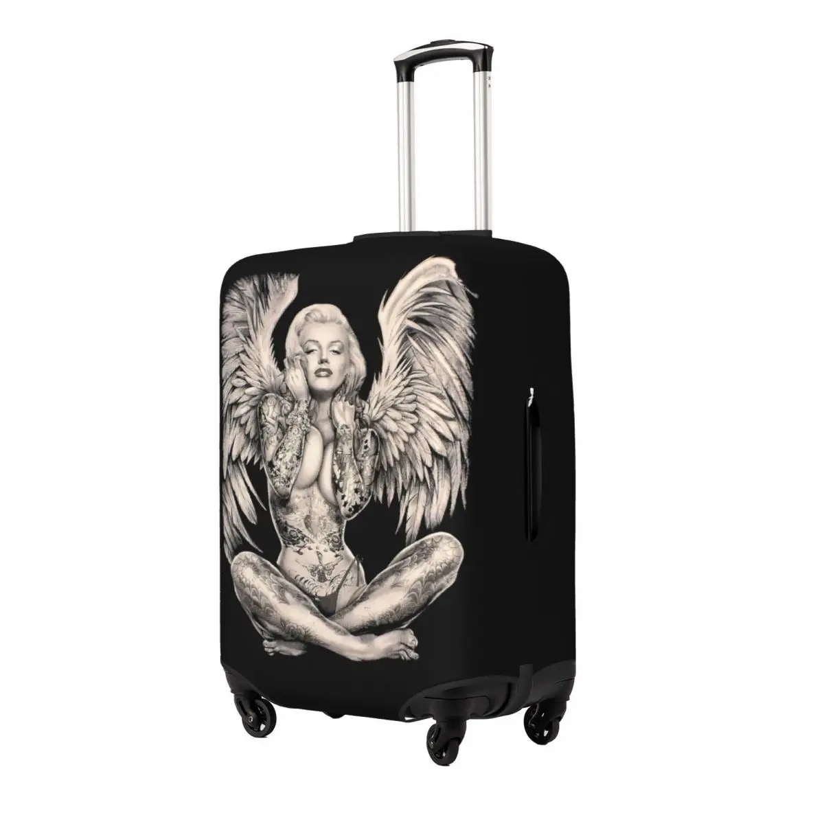 Marilyn Monroe Tattooed Angel Luggage Protective Dust Covers Elastic Waterproof 18-32inch Suitcase Cover Travel Accessories