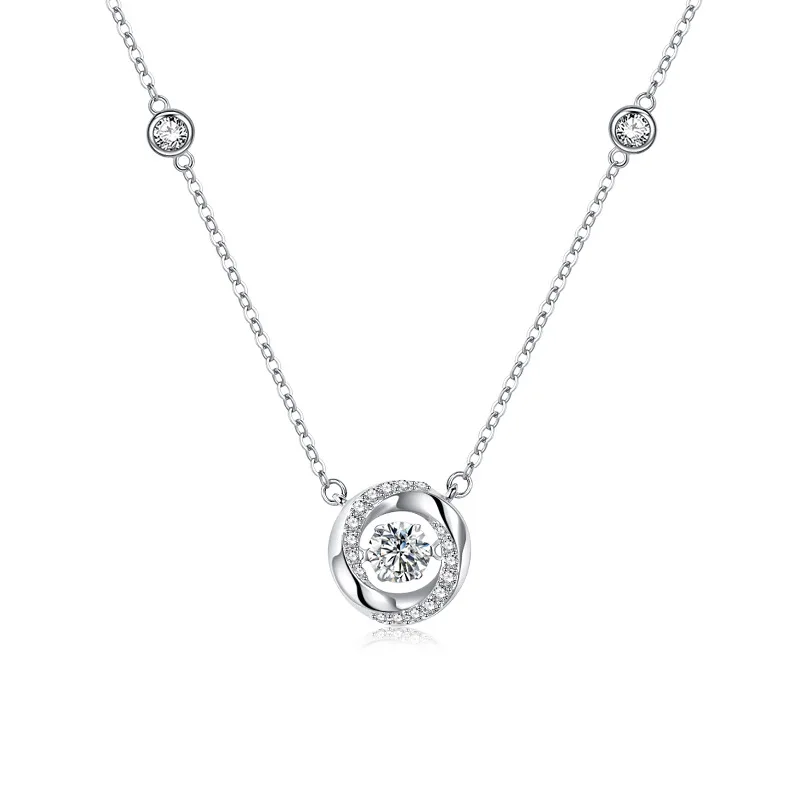 Collana rotonda in argento sterling 925 con ciondolo a forma geometrica semplice da donna, girocollo, regalo di compleanno per gli amici, gioielli squisiti