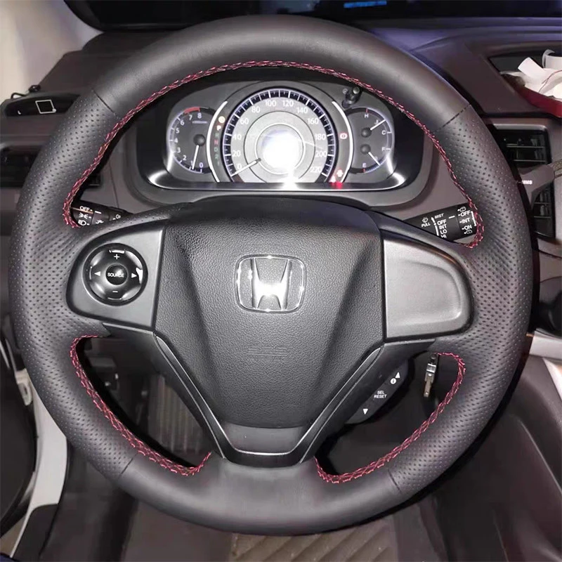 

Hand-sewn Car Steering Wheel Cover Braid for Honda CRV CR-V 2012-2016 City 2014-2017 HRV 2016-2019 Vezel 2014 Microfiber Leather