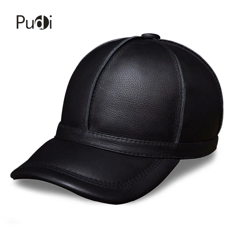 HL028 Genuine Leather Men Baseball Cap New Brand Men's Real Cow Skin Adult Solid Adjustable Hats