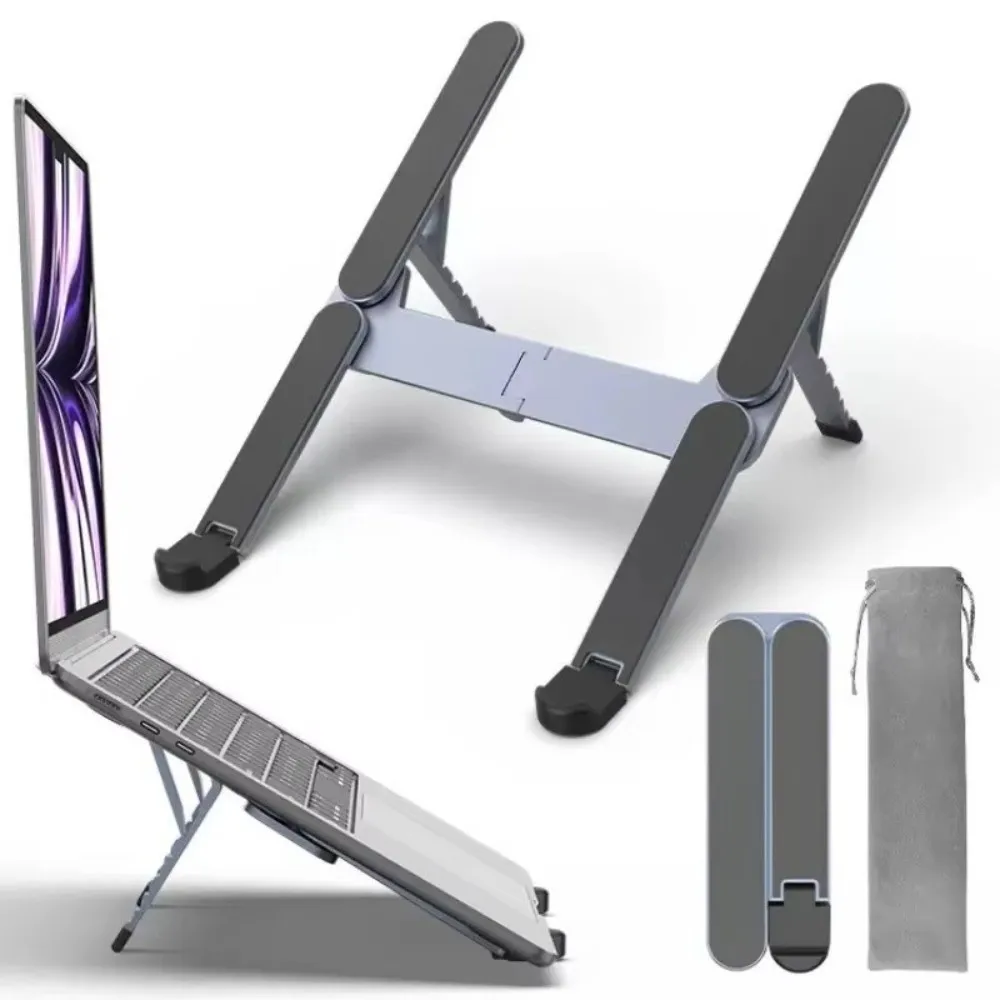 Portable Aluminum Alloy Laptop Stand Lightweight Foldable Tablet Stand Adjustable Angle Height Adjustment Laptop Holder