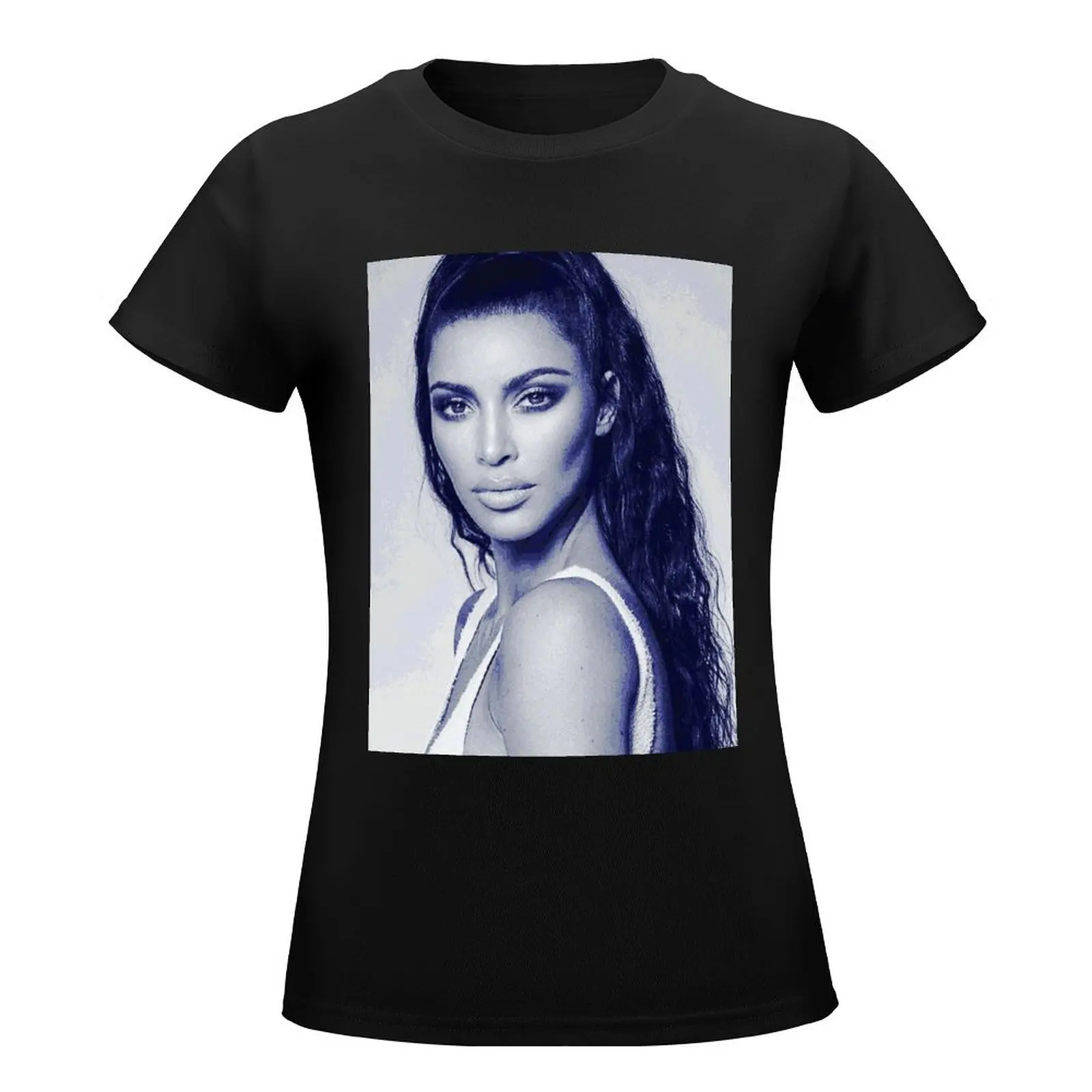 Kim K Artwork T-Shirt cute clothes animal print shirt for girls tees white t-shirt dress for Women sexy