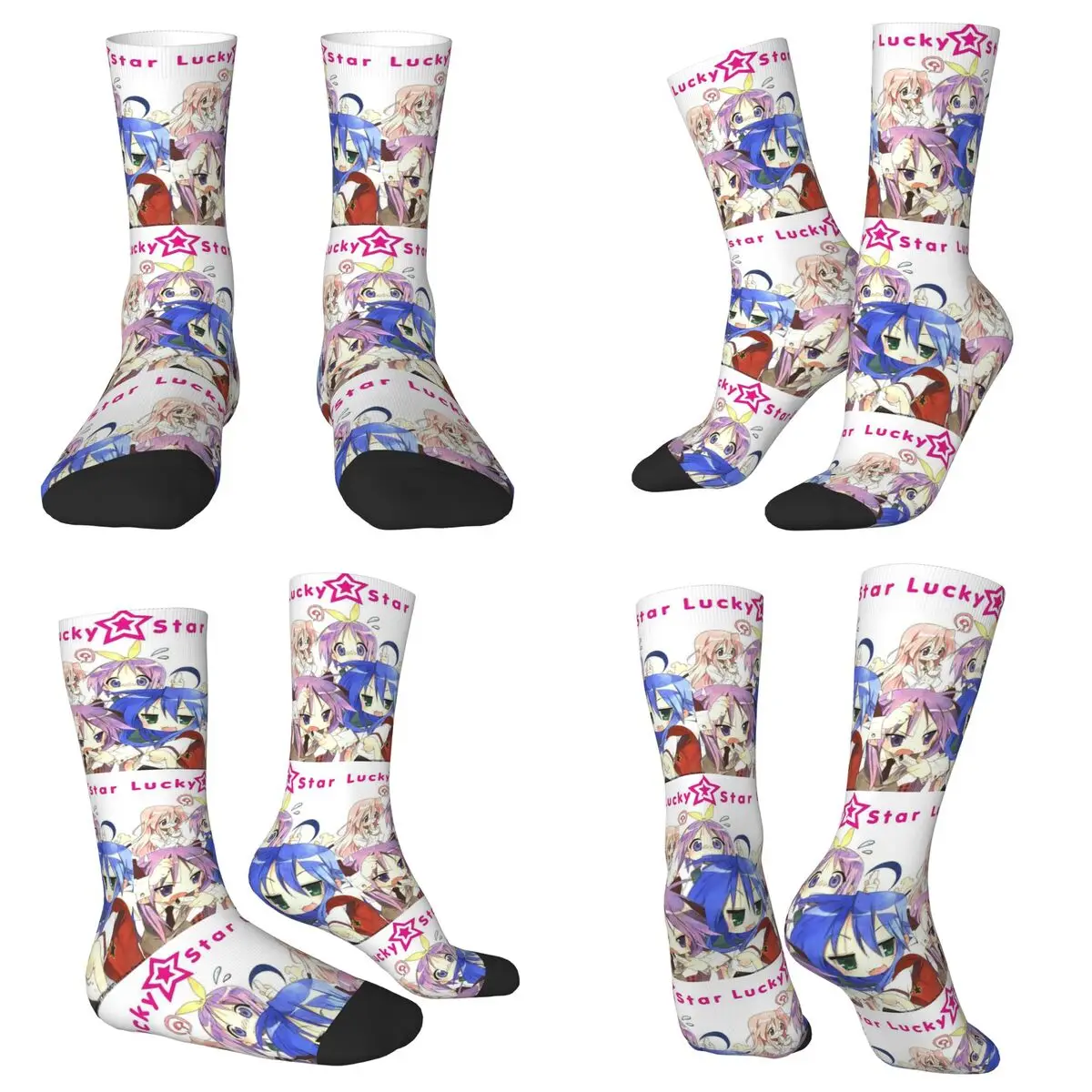 Calzini anime Lucky Star Harajuku Calze di alta qualità Calzini lunghi per tutte le stagioni Accessori per regalo di compleanno unisex