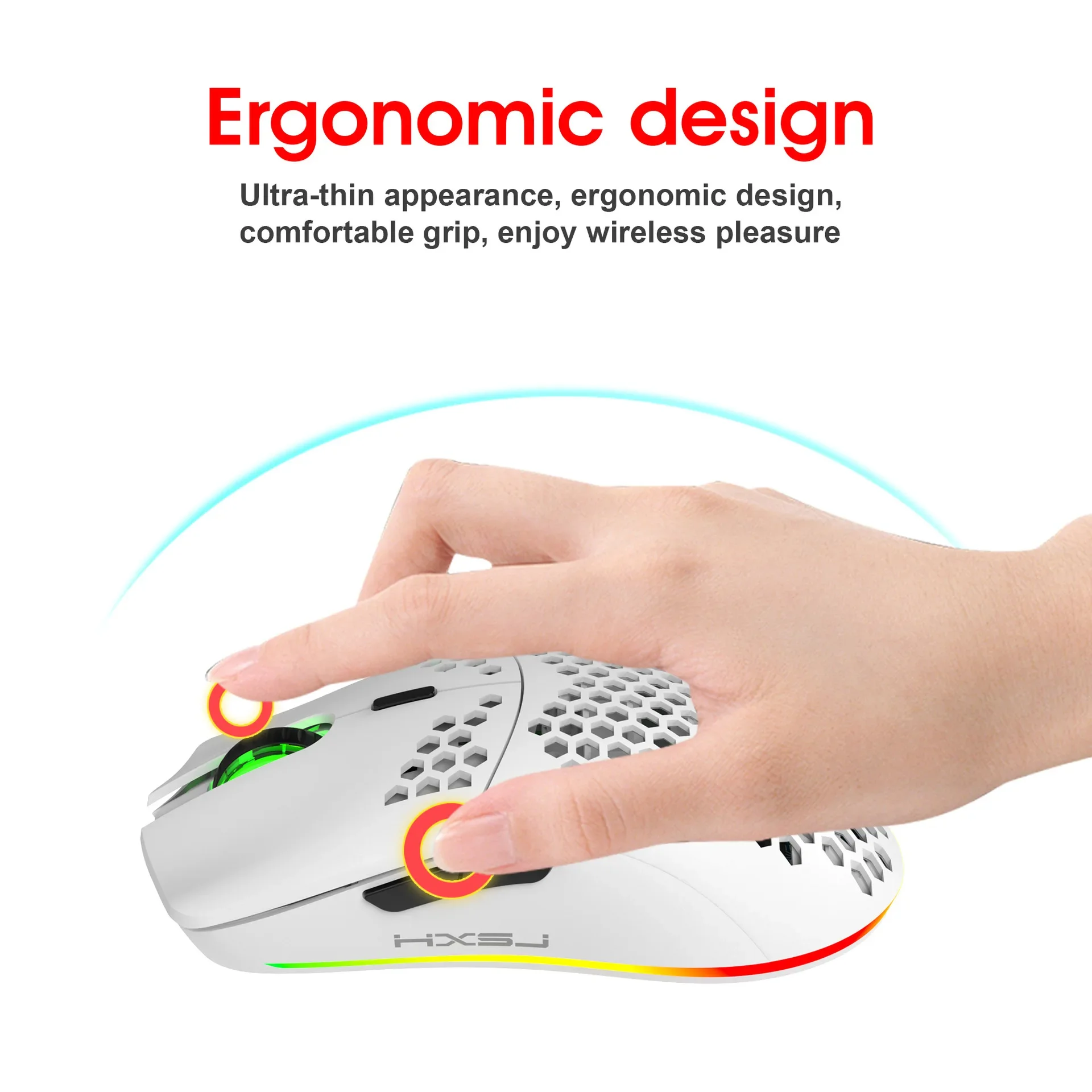 2.4GHz Wireless Mouse Portable Rechargeable RGB Silent Ergonomic Mice For PC Computer Laptop Notebook Gamer Office Gaming Mouse