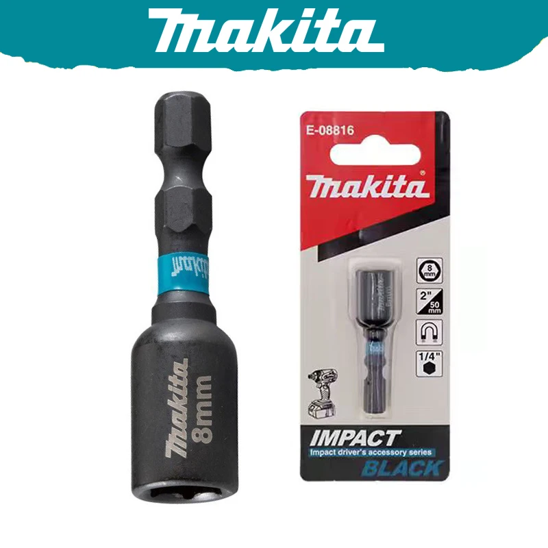 Makita E-08816 Impact Black Magnet Drill Bit Holder 8MM/50MM Hexagonal Handle High Hardness Tool Accessories