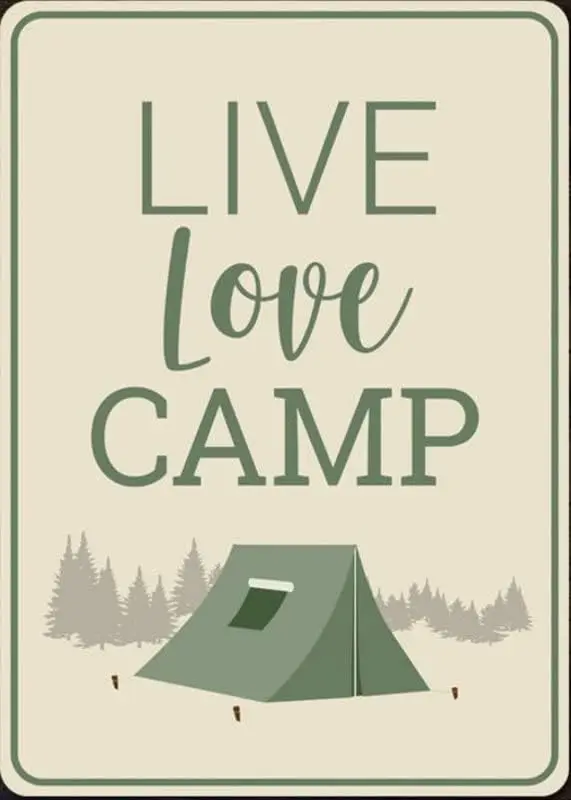 Live Love Camp Sign, Camping Lover, Sign Decor, Gift Travel Metal Quality