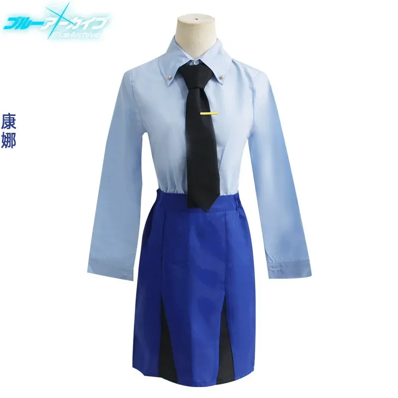 Juego The Animation Blue Archive Ogata Kanna disfraz de Cosplay Anime uniforme de policía abrigo falda peluca mujer adulta Sexy trajes de Halloween